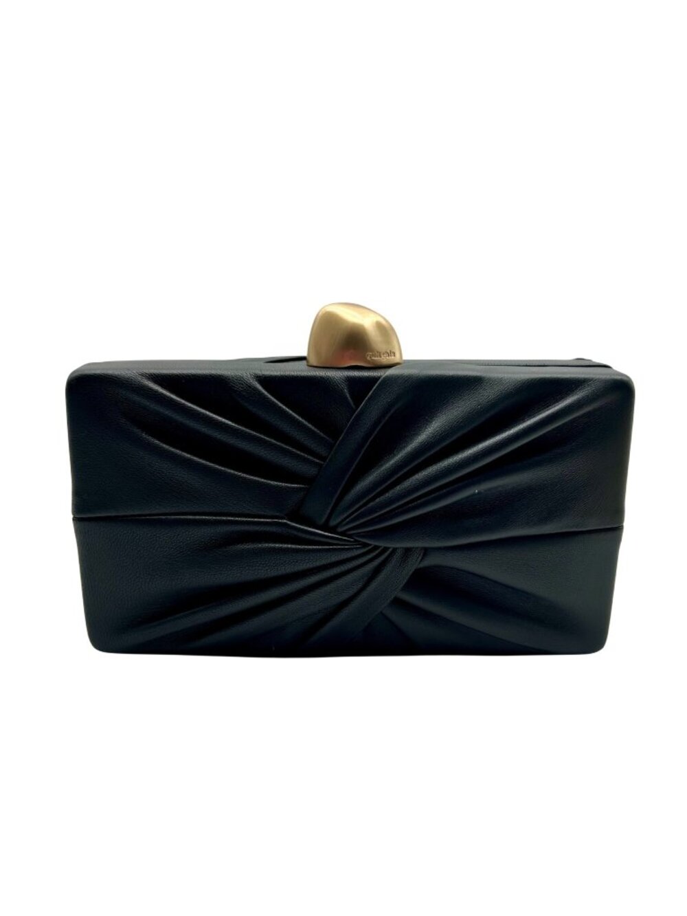 Cult Gaia Lisse Black Fabric Leather Clutch